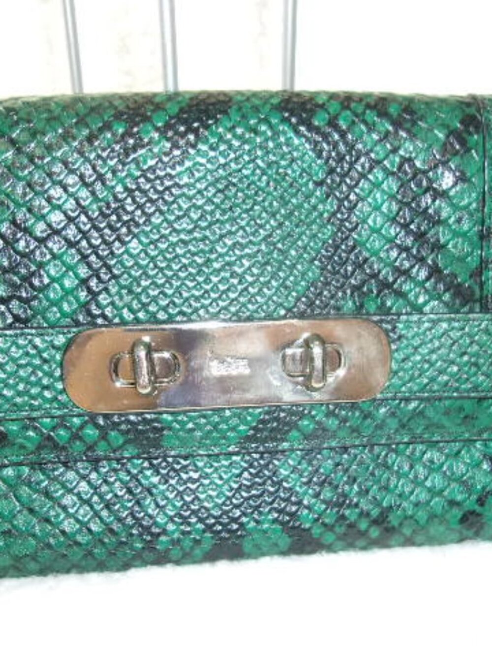 E-154 Coach Swagger Clutch In Python Embossed Lea… - image 2